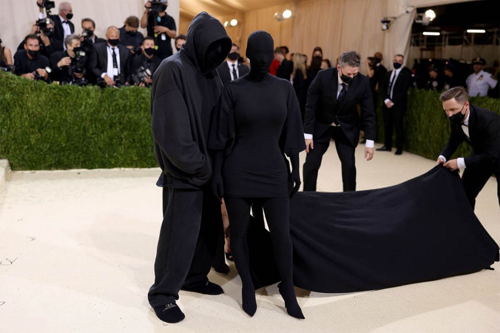 Kanye West, Kim Kardashian West and Demna Gvasalia attend The 2021 Met Gala Celebrating In America: A Lexicon Of Fashion at Metropolitan Museum of Art on September 13, 2021 in New York City. (Photo by John Shearer/WireImage)